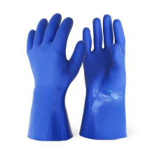Resist Strong Acid Aklali Oil Heavy Duty Blue PVC Gloves